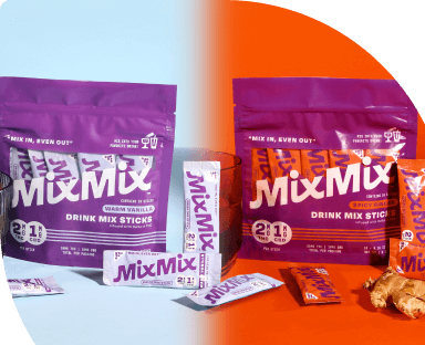 MixMix drink mix packages on a colorful background