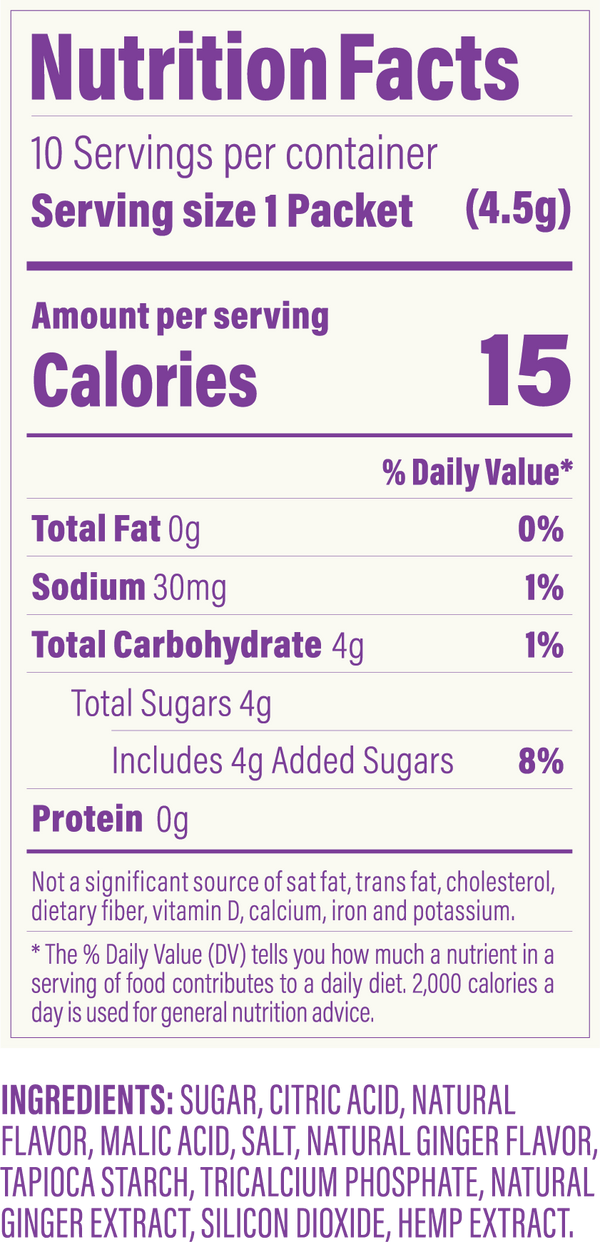 Spicy Ginger - Nutritional Facts
