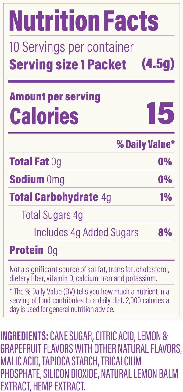 Tart Citrus - Nutritional Facts